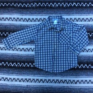 Janie & Jack Blue/Green Plaid Button Up Shirt 2T